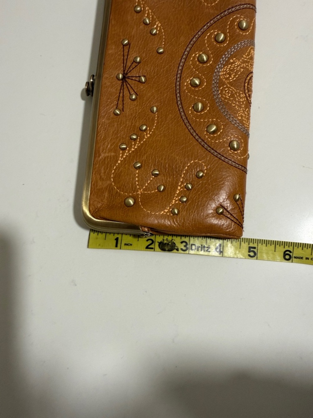 HOBO Embossed Studded Clutch Wallet - Brown - Picture 10 of 11